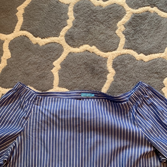 J. McLaughlin off the shoulder striped top size large - Picture 5 of 7